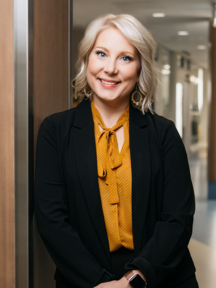 Smiling woman in professional attire