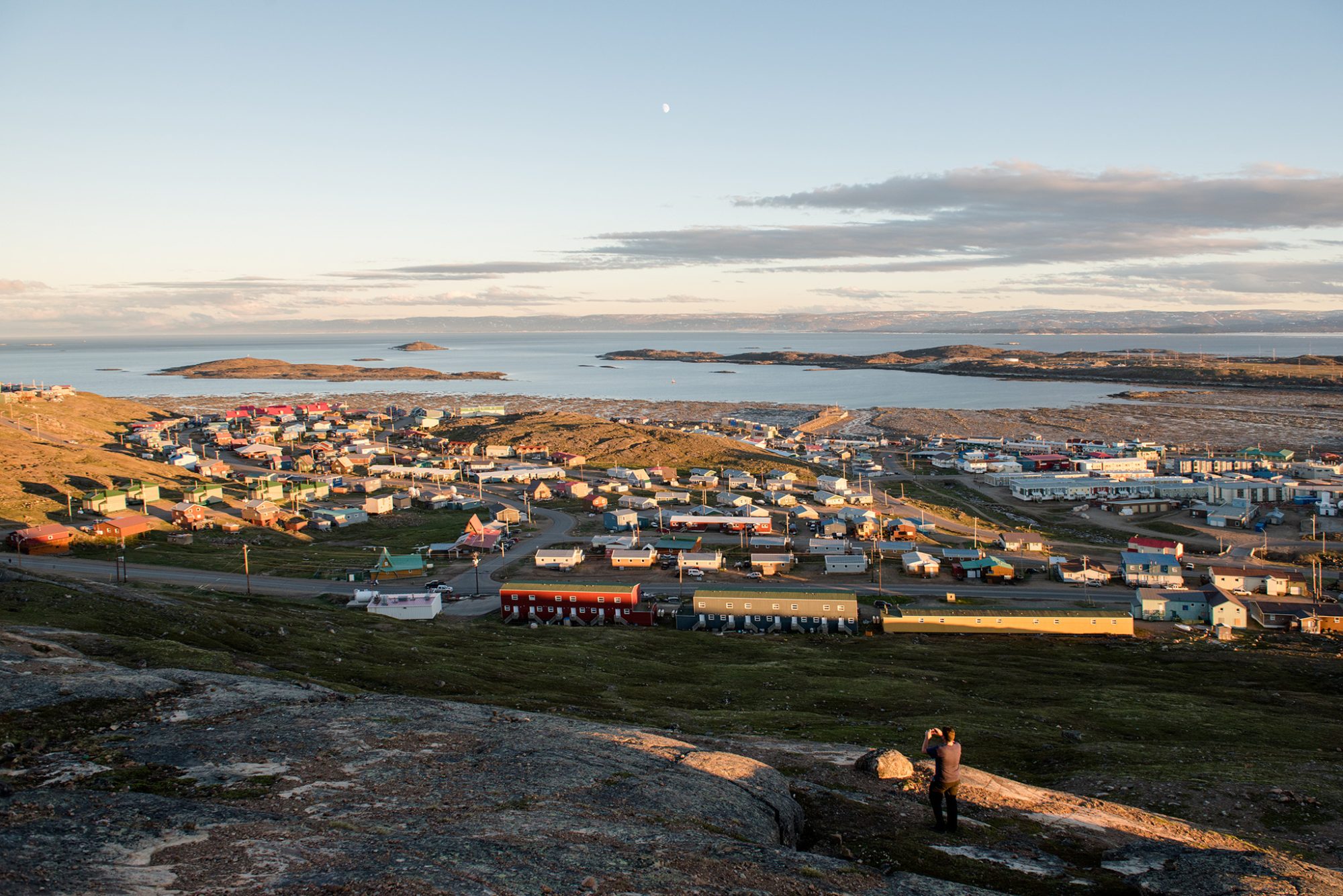 Scenic view of a coastal village.